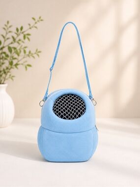 Blue Portable Breathable Small Pet Carrier Bag Travel Pouch